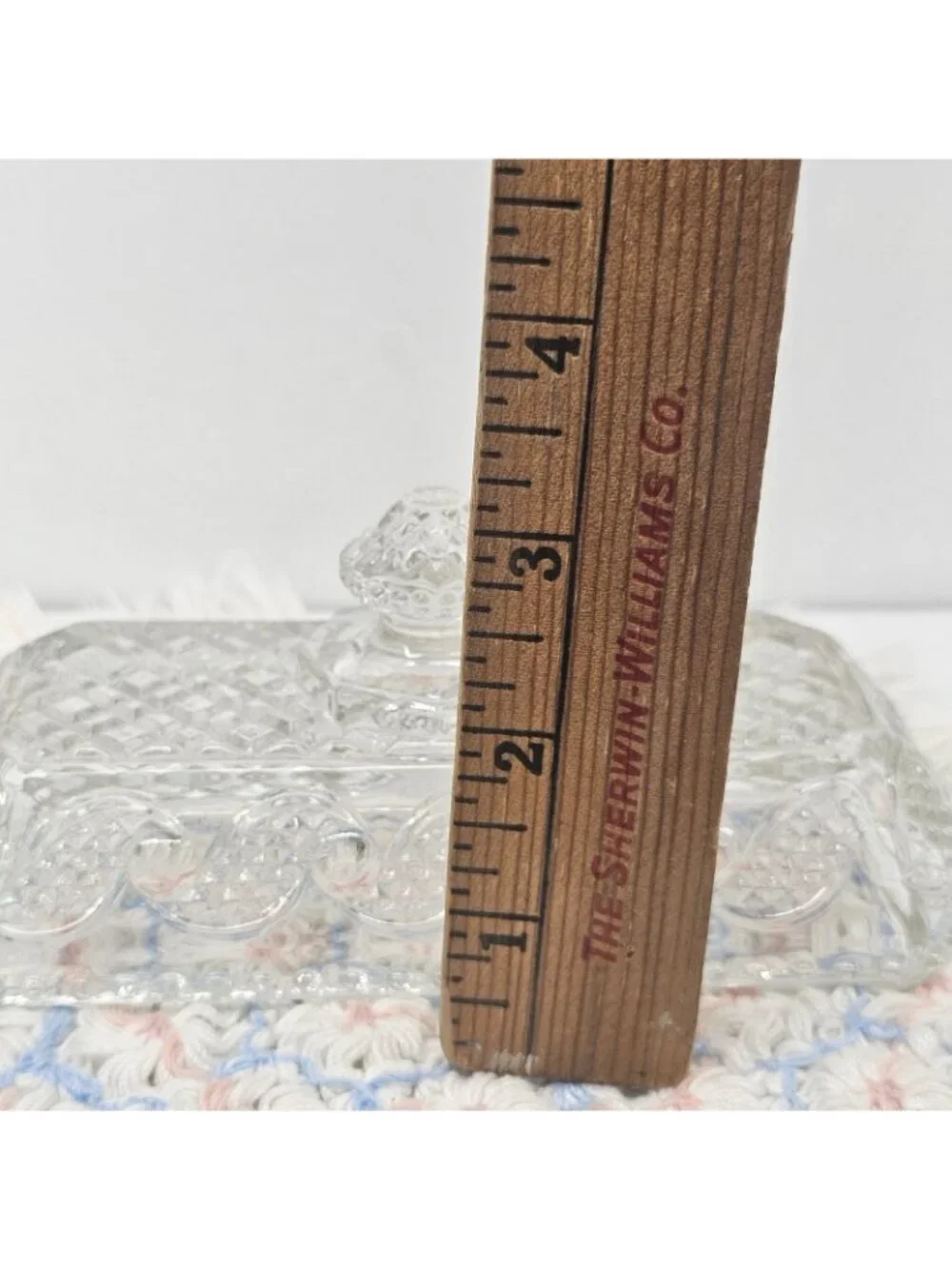 Vintage Avon Cape Cod Clear Pressed Glass Covered \ Butter Dish  Waves